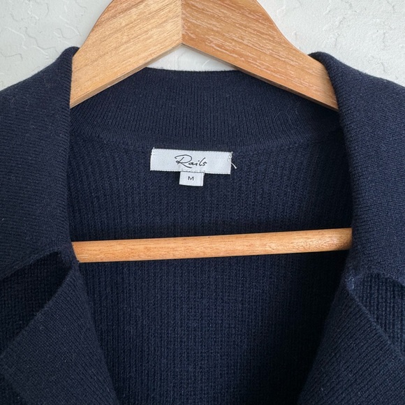 Rails Harris Sweater in Camel Navy Stripe Size Medium Wool Cashmere - Picture 3 of 7